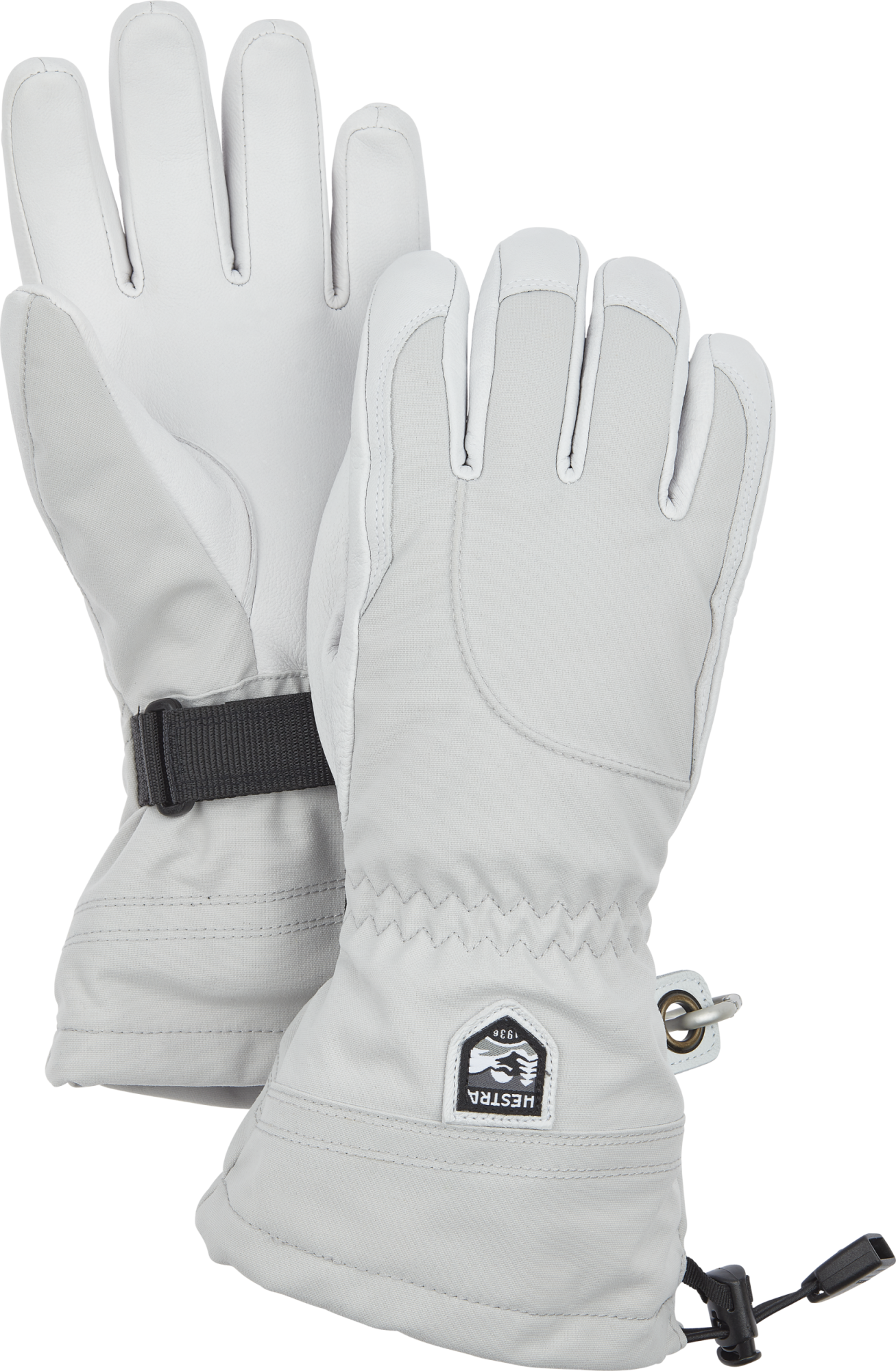 Hestra W Army Leather Heli Ski 5-Finger grey/white white 1