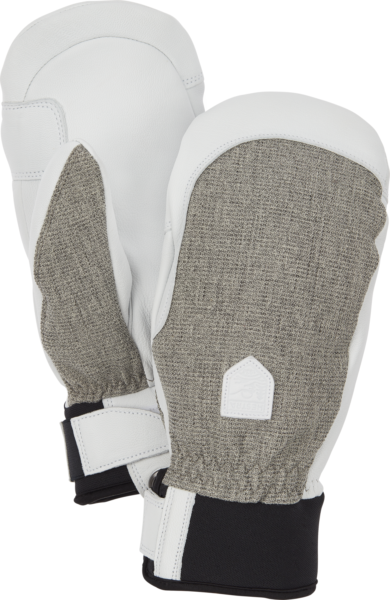 Hestra W Army Leather Patrol Mitt light grey grey 1