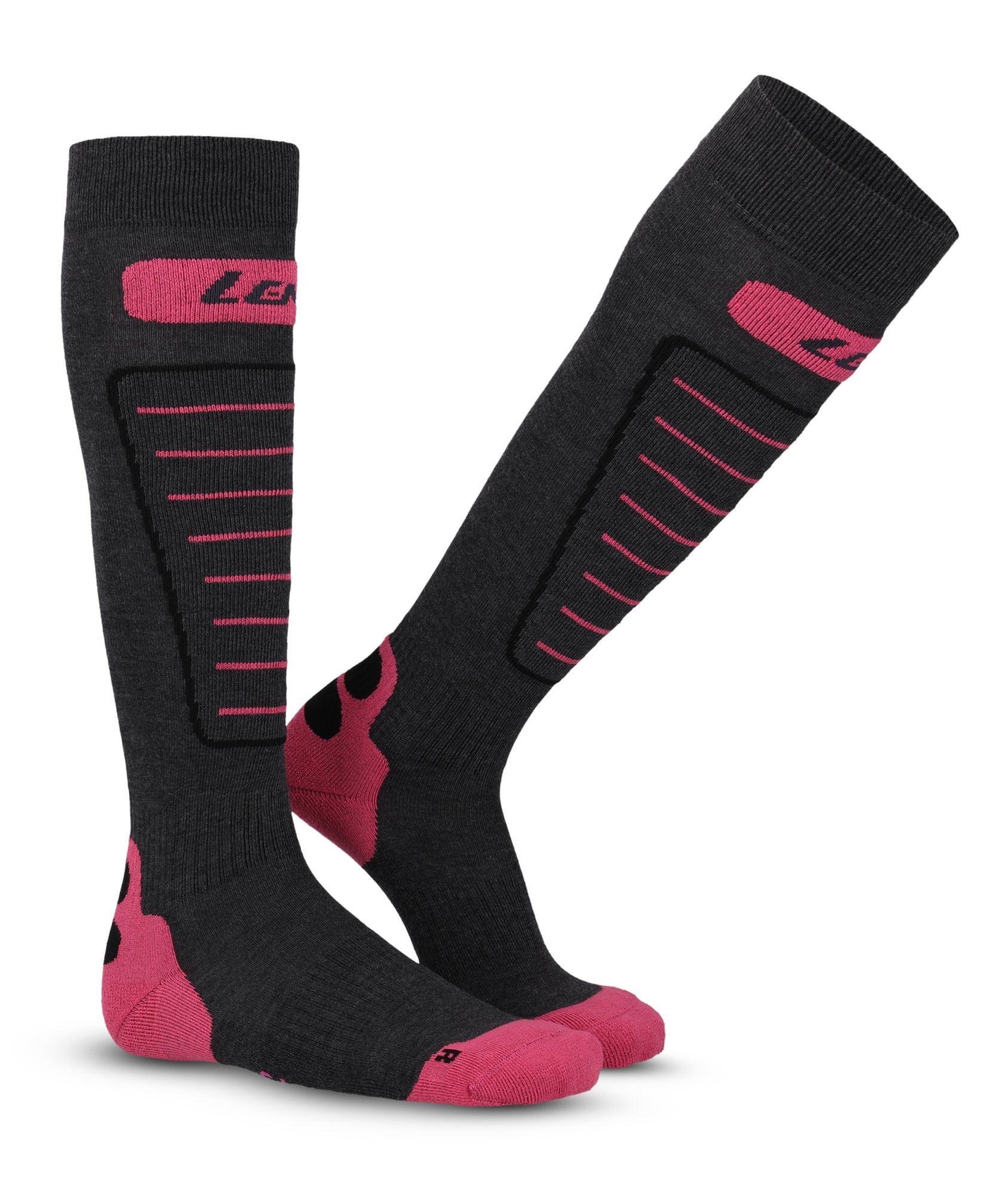 Lenz Skiing 1.0 Skisocke grau/pink 1