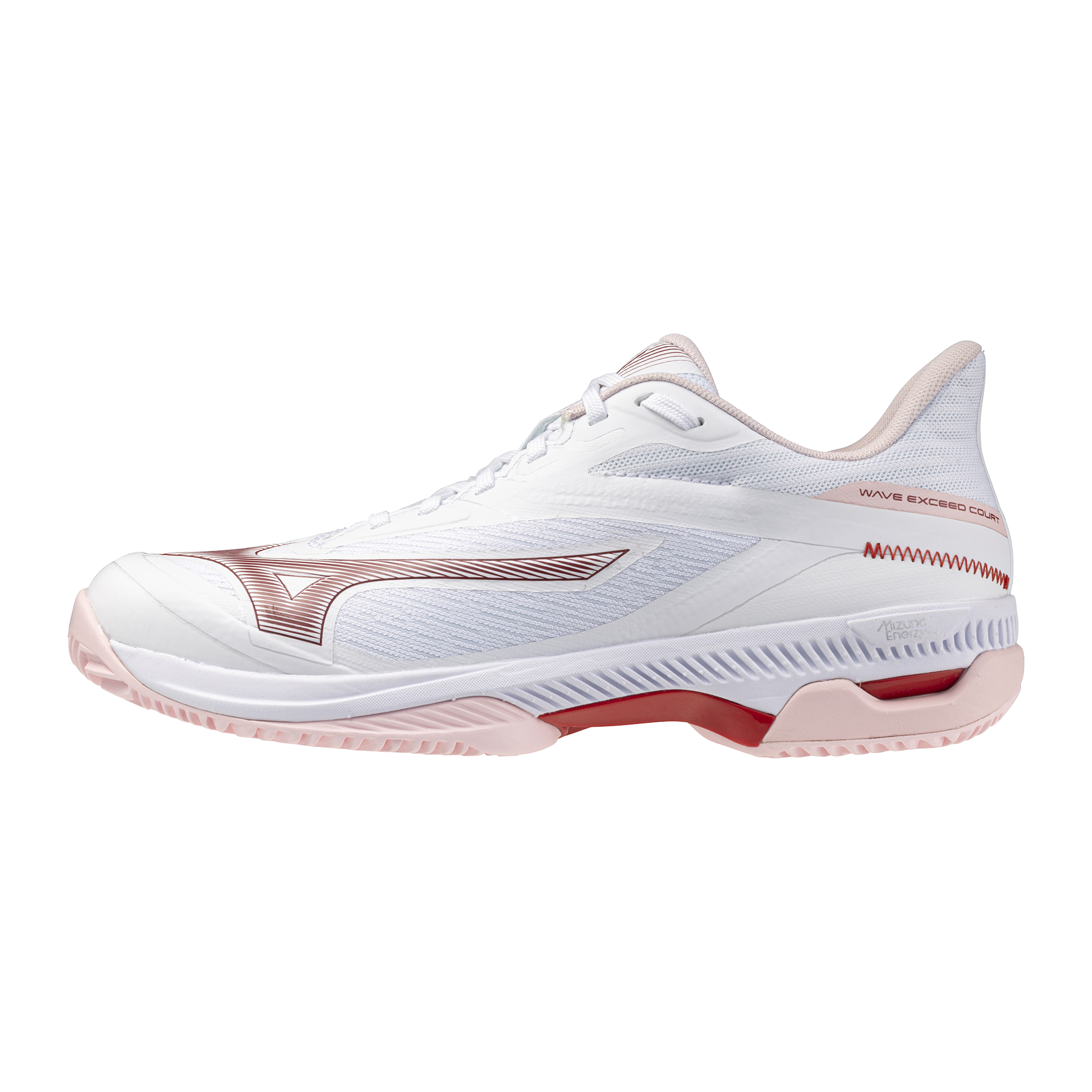 Mizuno W Wave Exceed Court white/pinkesque/barbados cherry 1