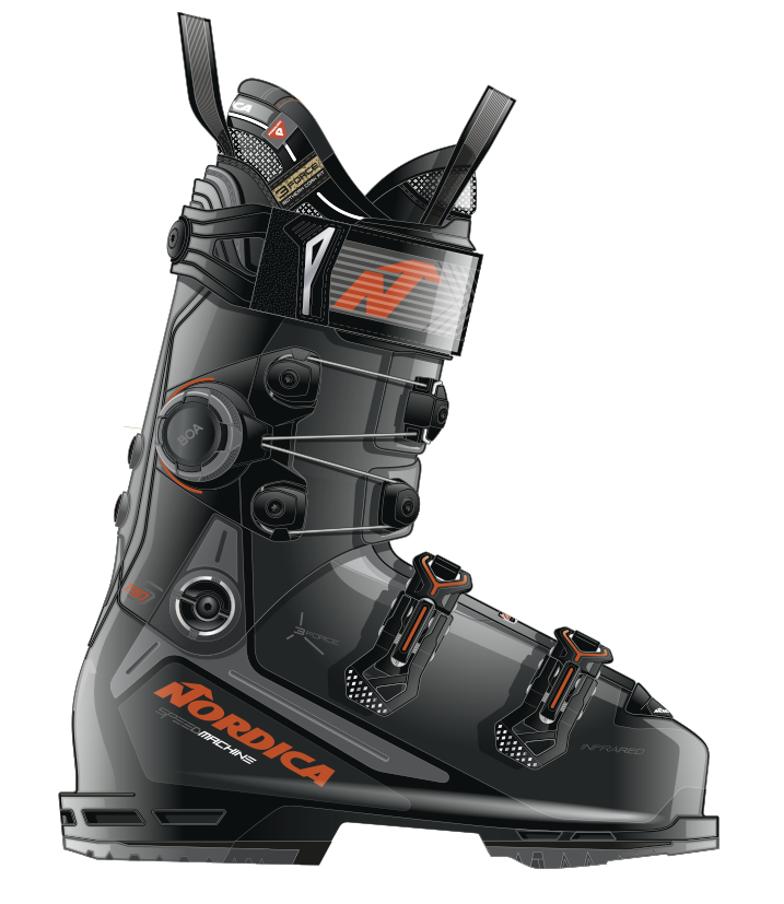 Nordica Speedmachine 3 BOA CUFF 130 S black/anthracite/red 1
