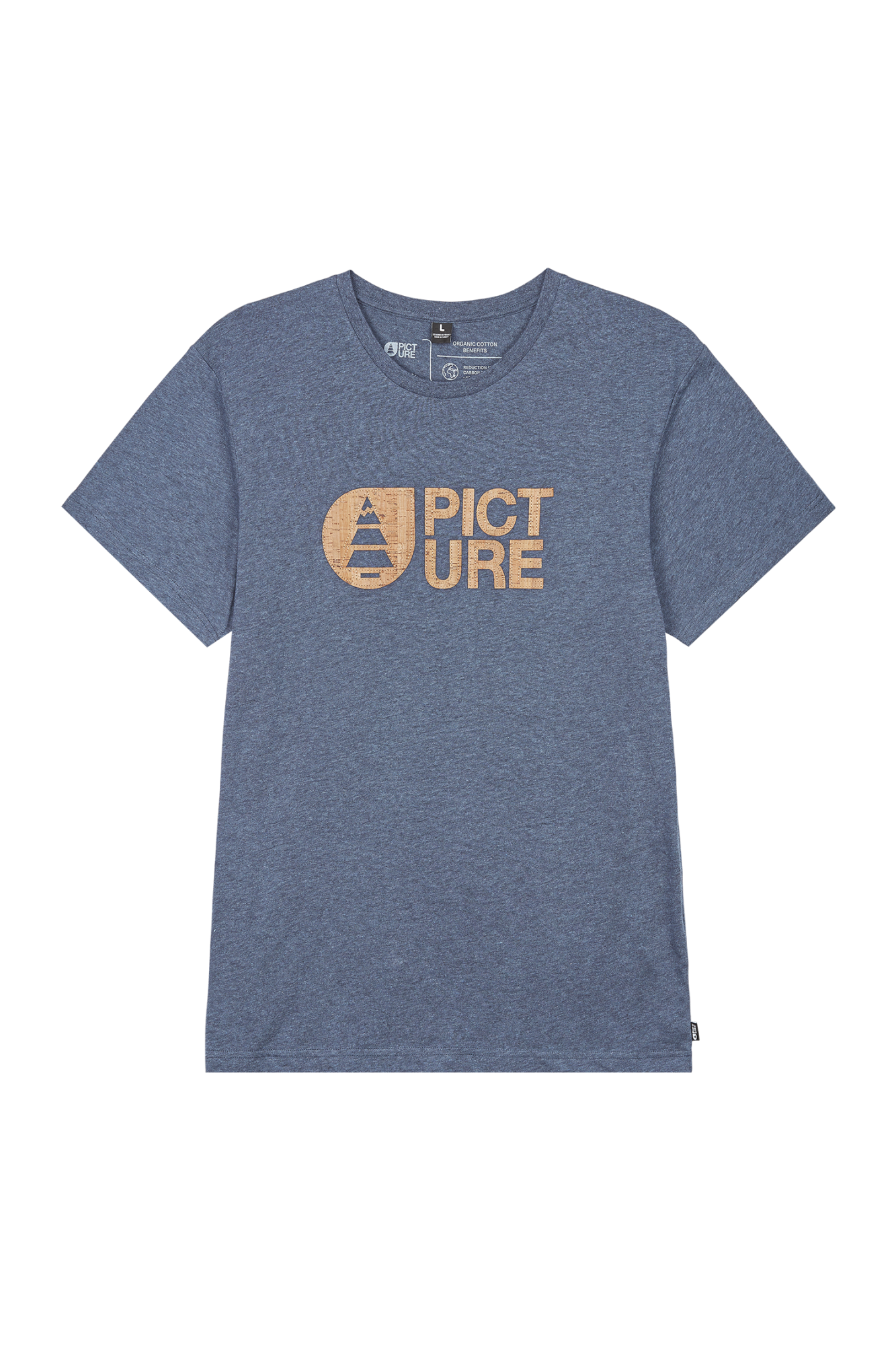 Picture Basemant Cork Tee dark blue melange dark blue 1