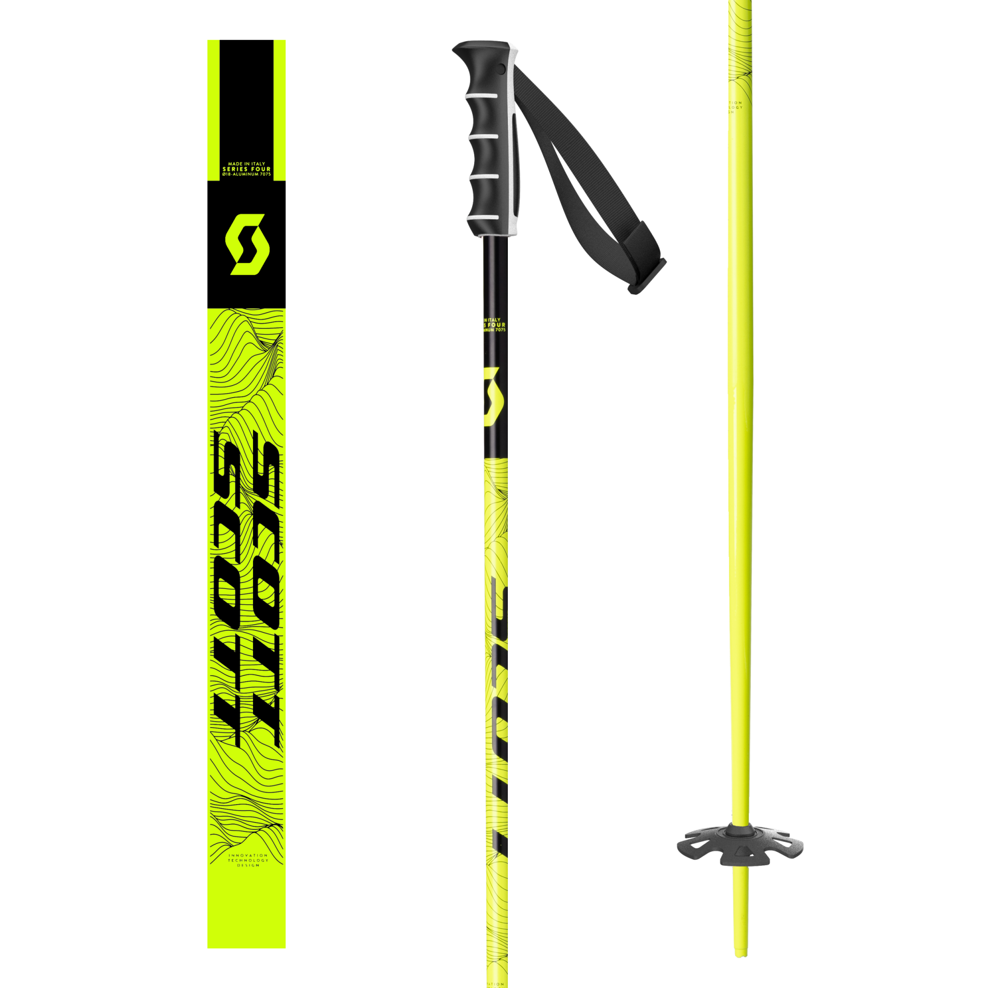 Scott SEA Skistock neon yellow 1