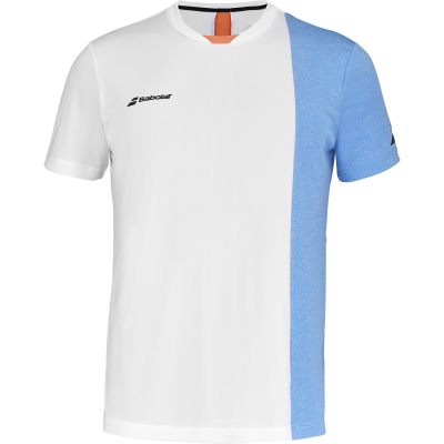 Babolat Play Crew Neck Tee white/blithe blue heather heather 