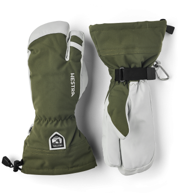 Hestra Army Leather Heli Ski 3-Finger olive 