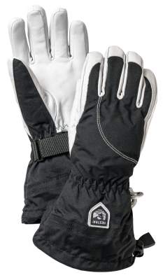 Hestra W Army Leather Heli Ski 5-Finger black/offwhite 
