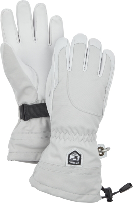 Hestra W Army Leather Heli Ski 5-Finger grey/white white 