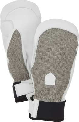 Hestra W Army Leather Patrol Mitt light grey grey 