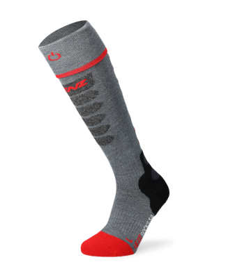 Lenz Heat Sock 5.1 Toe Cap Slim Fit Heizsocke grau/rot 