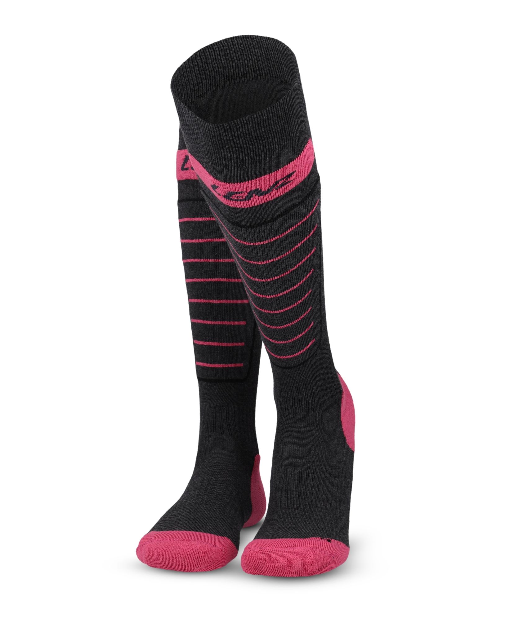 Lenz Skiing 1.0 Skisocke grau/pink 2