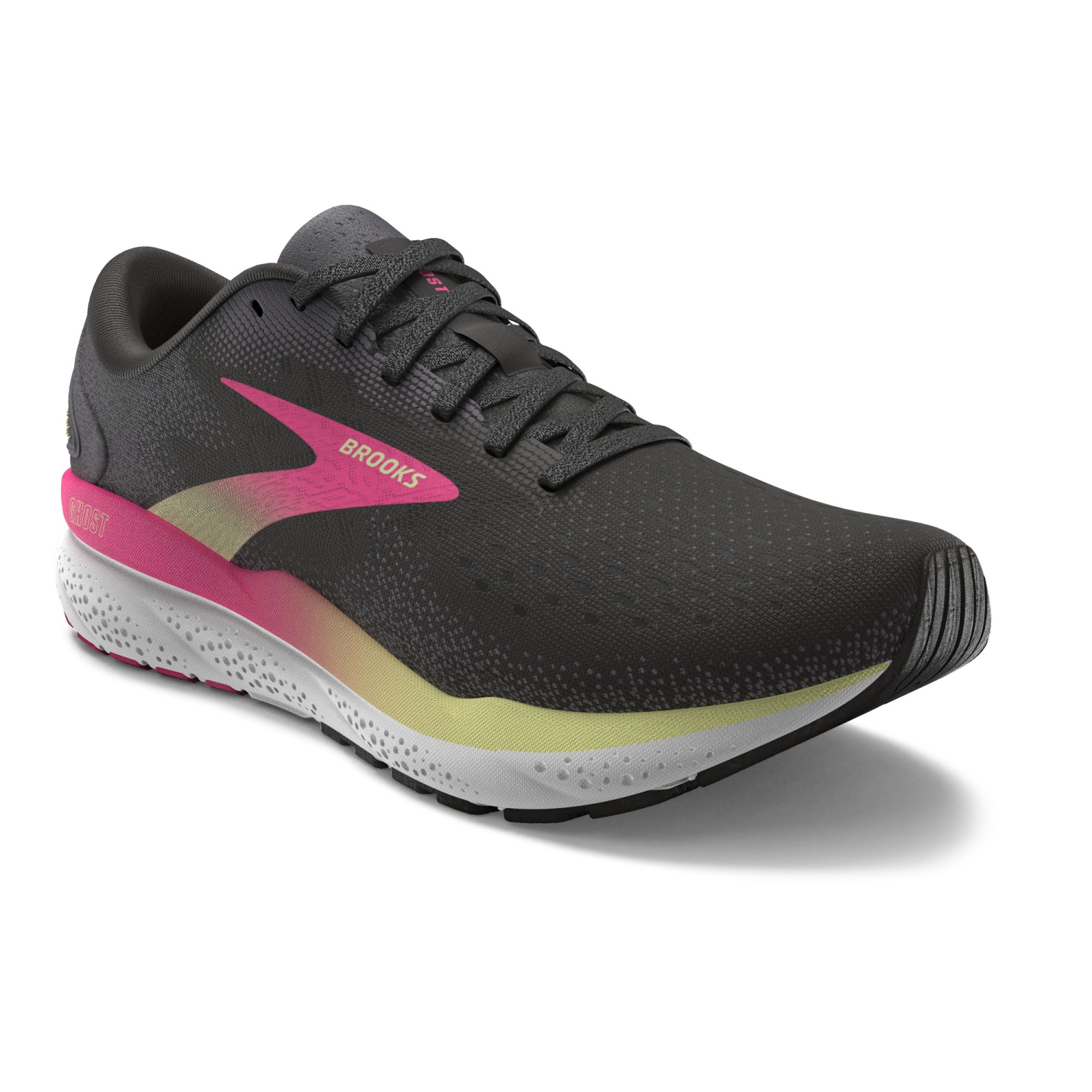 Brooks W Ghost 16 black/pink/yellow yellow 3