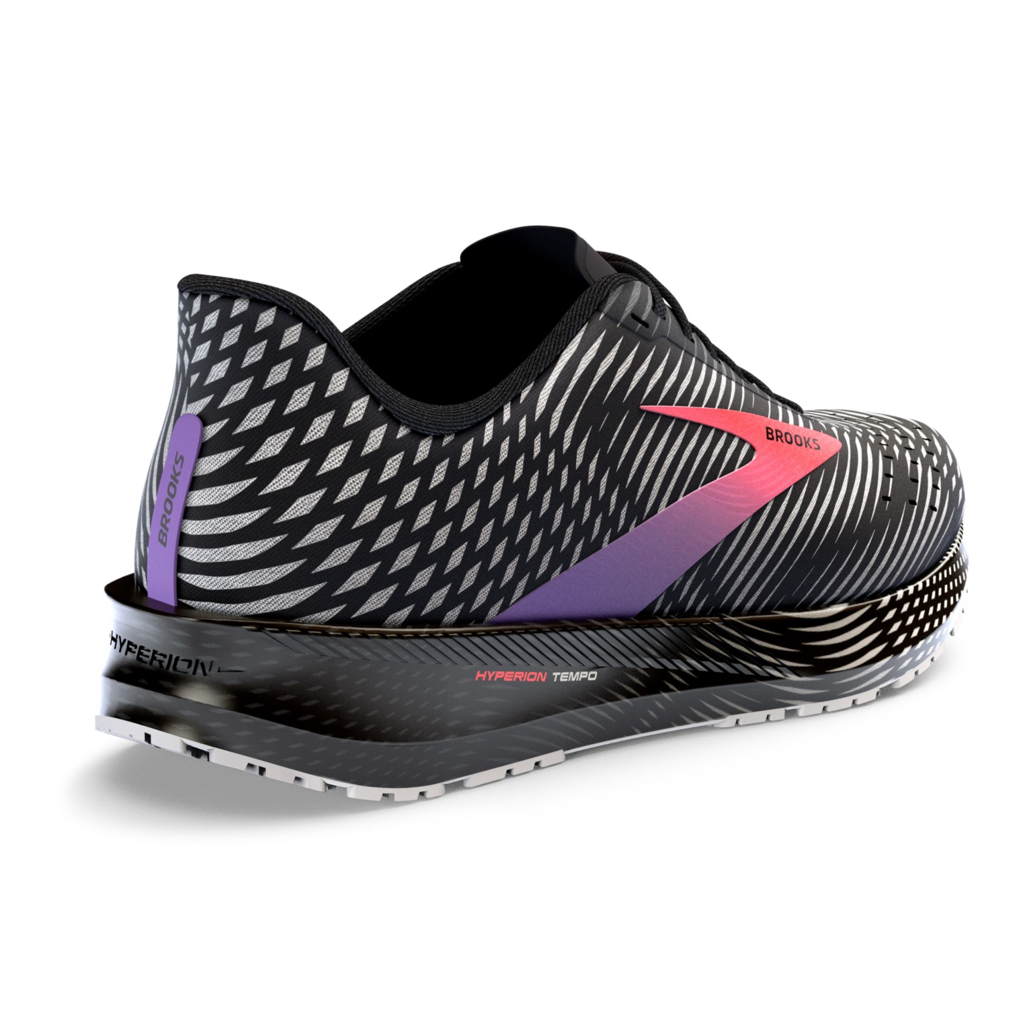 Brooks W Hyperion Tempo black/coral/purple purple 3