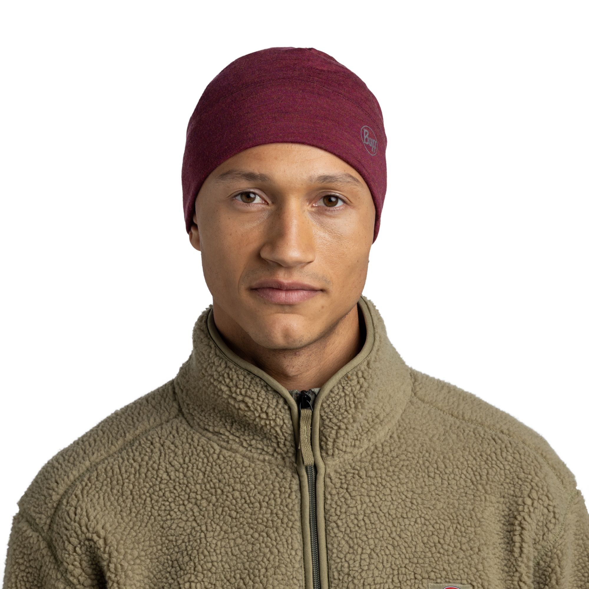 Buff Merino Midweight Beanie melange tibetan red 3