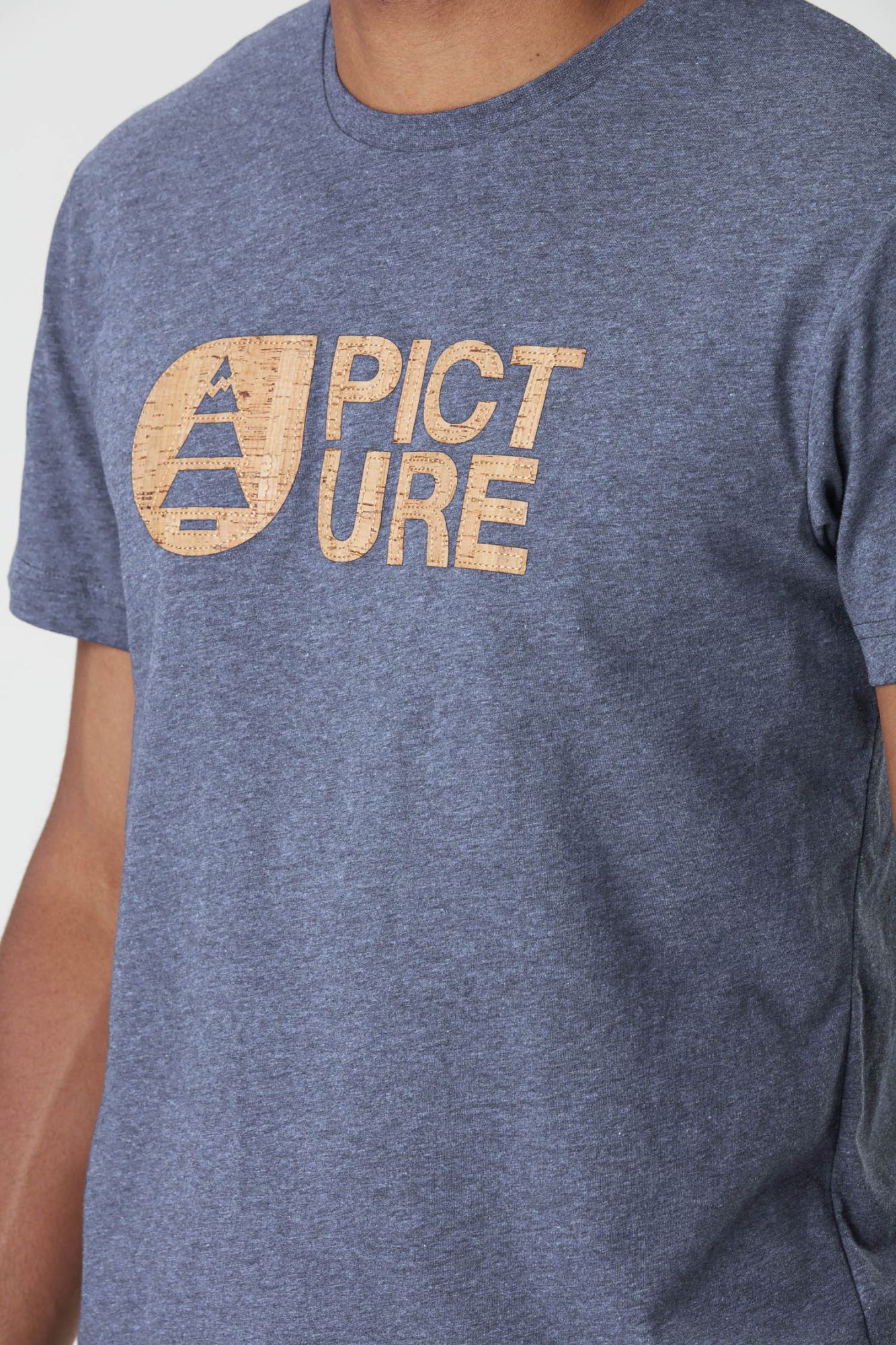 Picture Basemant Cork Tee dark blue melange dark blue 3
