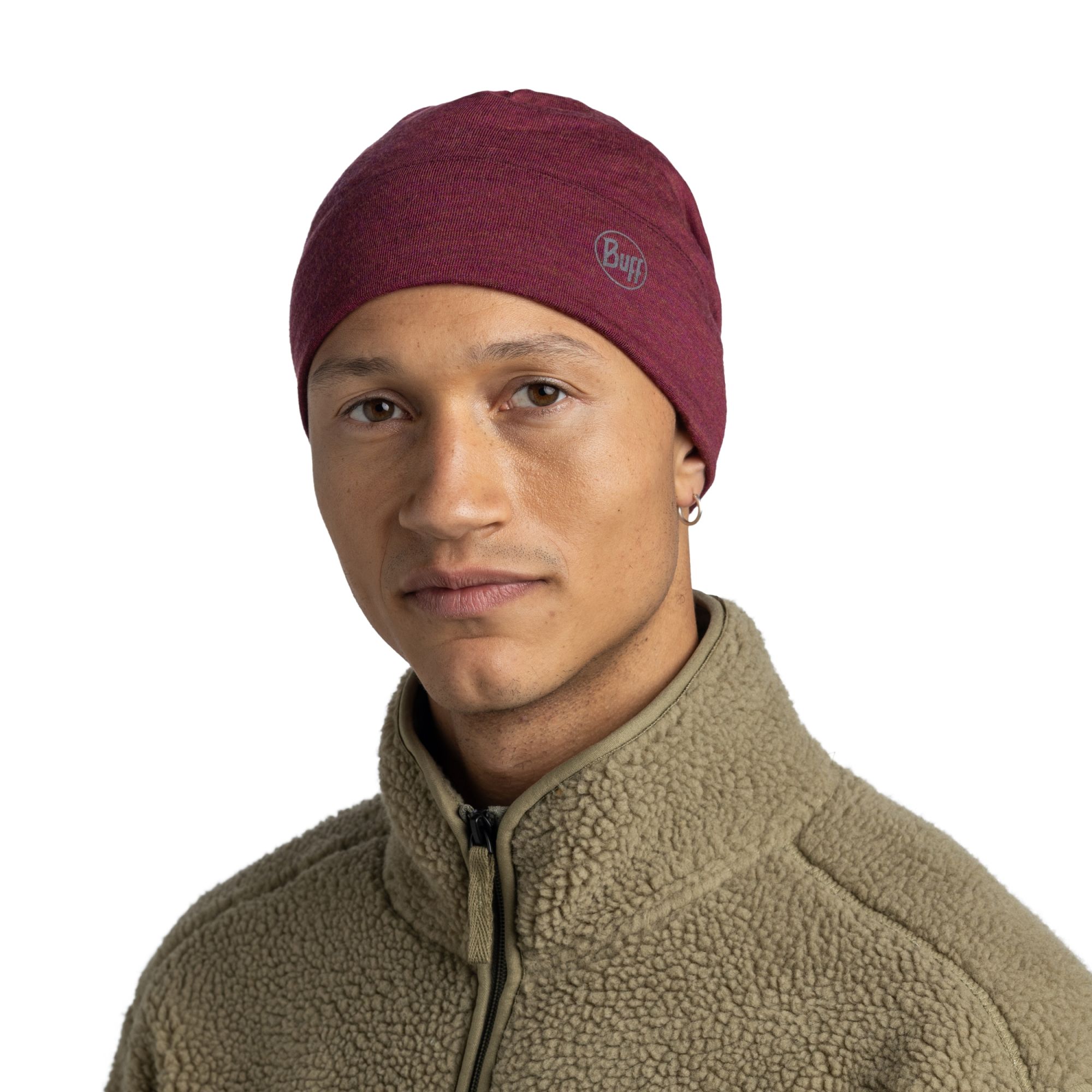 Buff Merino Midweight Beanie melange tibetan red 4