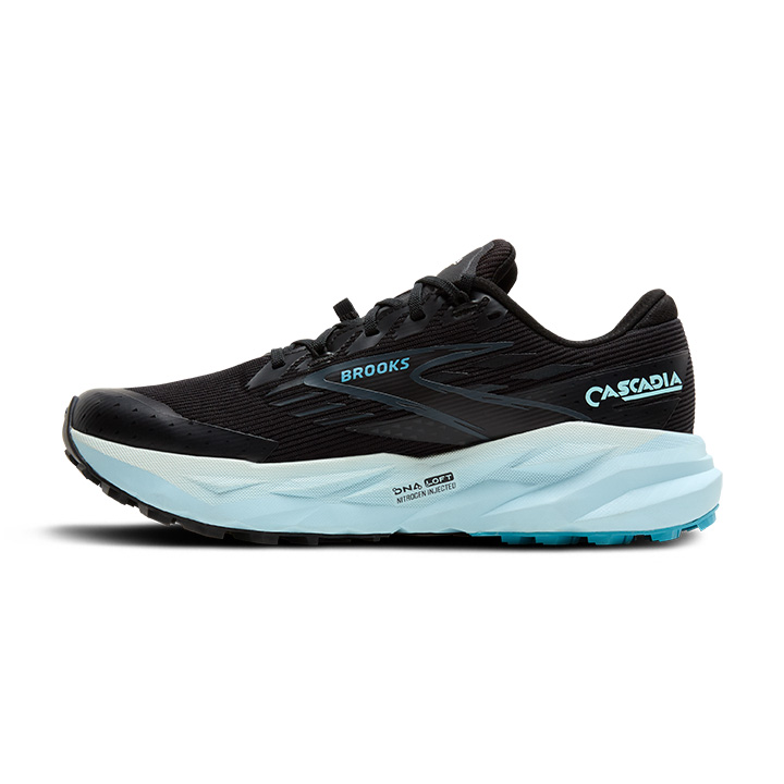 Brooks W Cascadia 19 GTX black/ebony/blue flower 5
