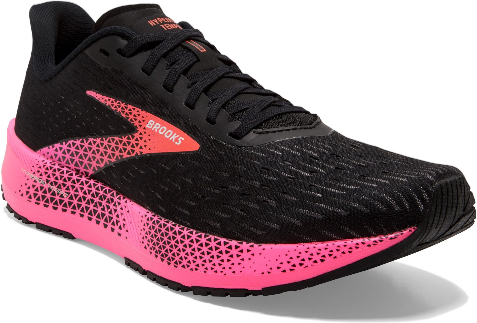 Brooks W Hyperion Tempo black/pink/hot coral black 5