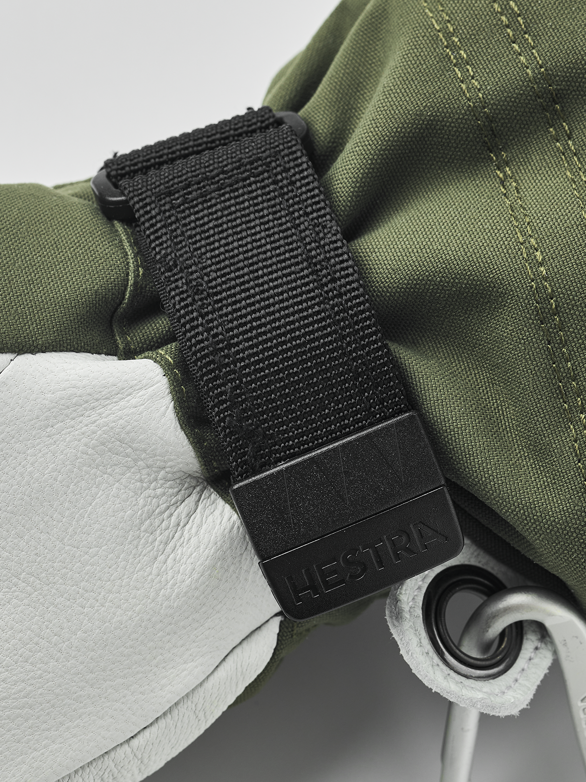 Hestra W Army Leather Heli Ski 5-Finger olive/offwhite 5