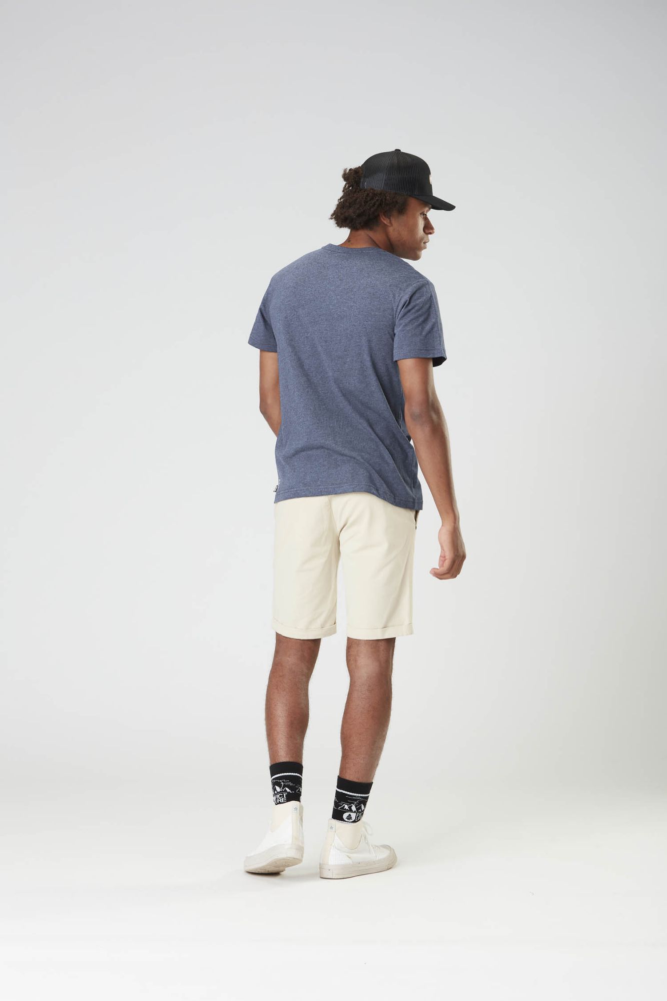Picture Basemant Cork Tee dark blue melange dark blue 5